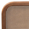Baxton Studio Elston Mid-Century Modern Walnut Brown Finished Wood and Synthetic Rattan Queen Size Platform Bed