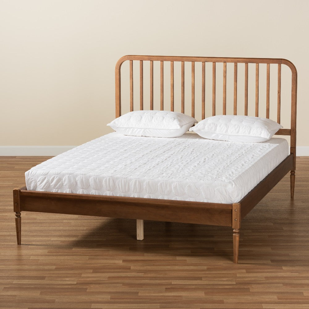 Baxton Studio Neilan Modern and Contemporary Walnut Brown Finished Wood Full Size Platform Bed