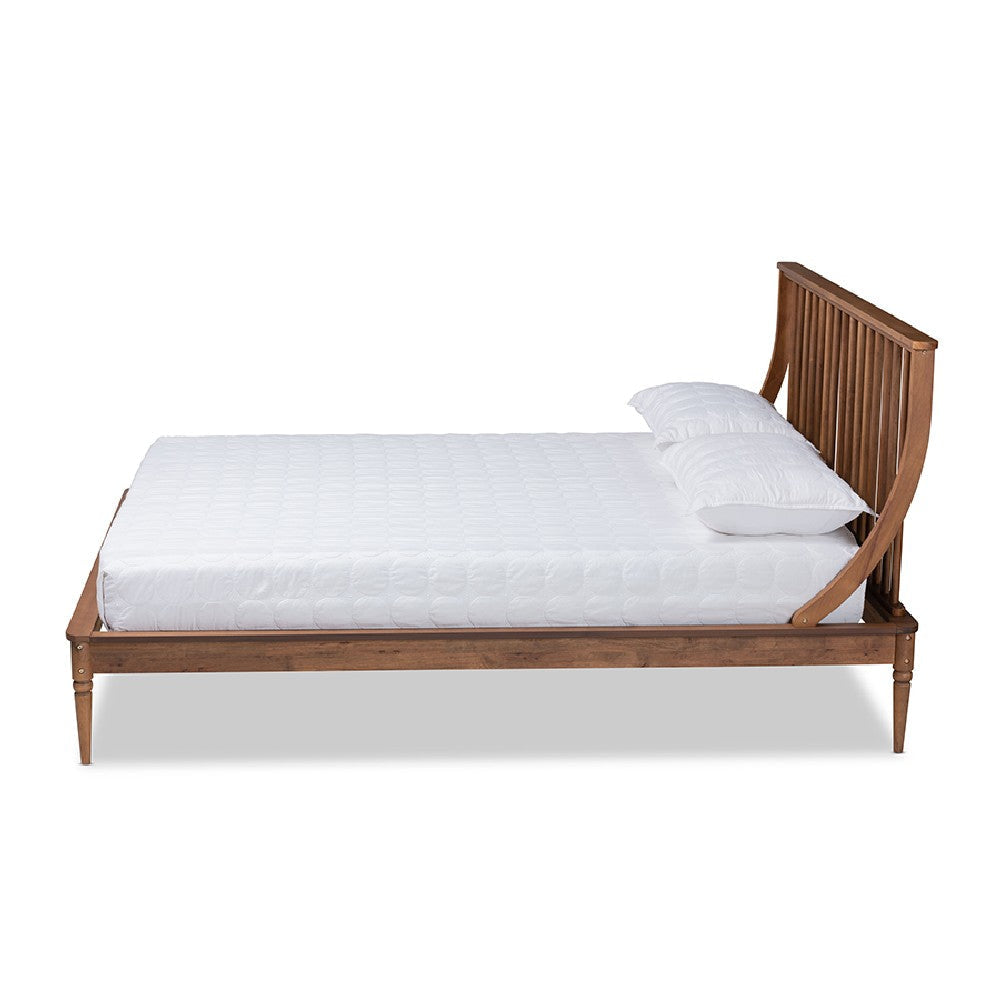 Baxton Studio Abel Classic and Traditional Transitional Walnut Brown Finished Wood Full Size Platform Bed WHI-MG0064-Walnut-Full