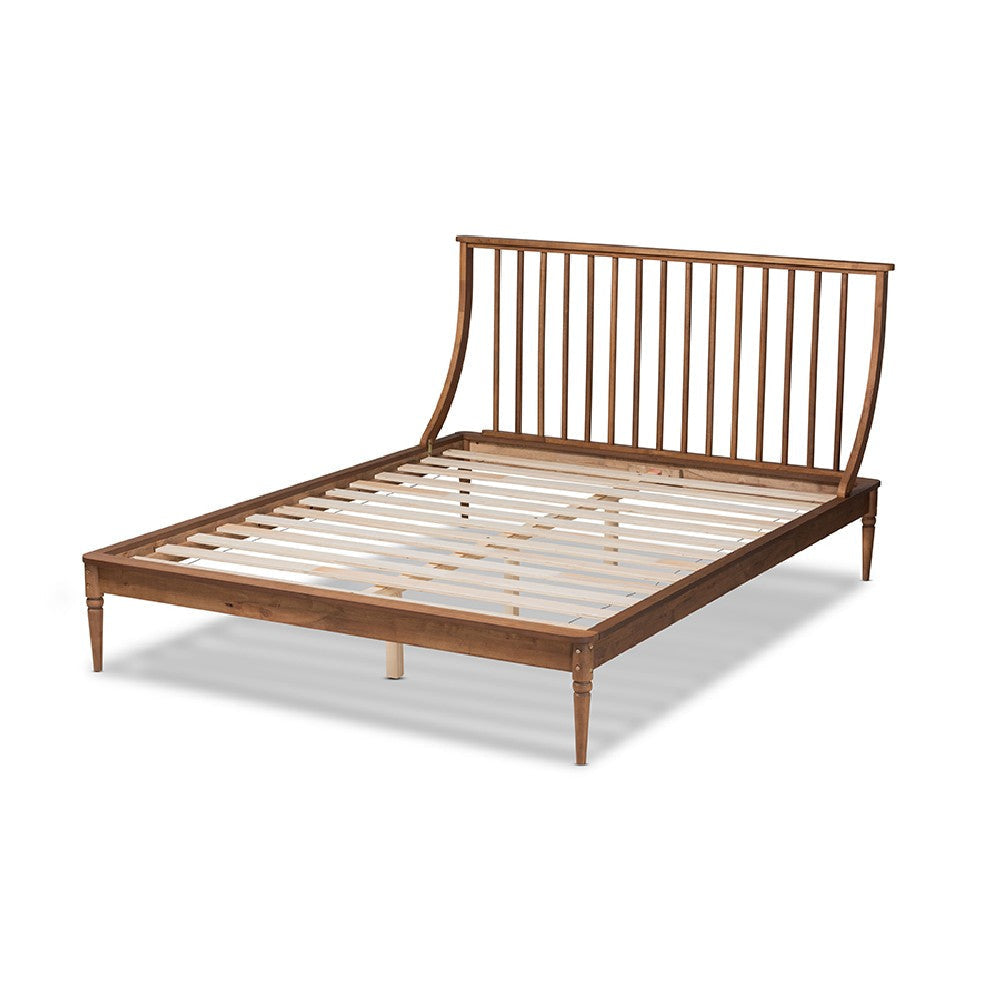 Baxton Studio Abel Classic and Traditional Transitional Walnut Brown Finished Wood Full Size Platform Bed WHI-MG0064-Walnut-Full