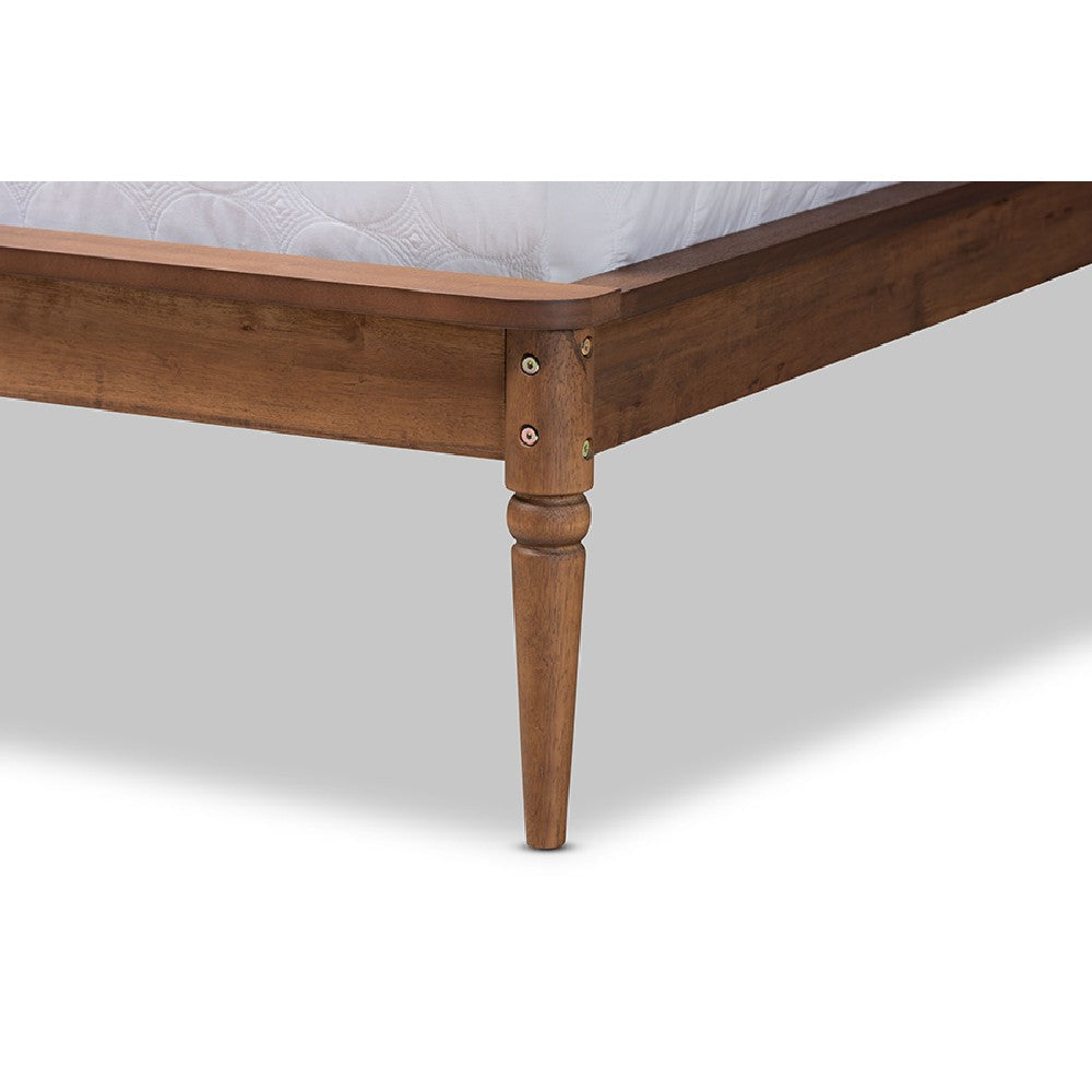 Baxton Studio Abel Classic and Traditional Transitional Walnut Brown Finished Wood Full Size Platform Bed WHI-MG0064-Walnut-Full