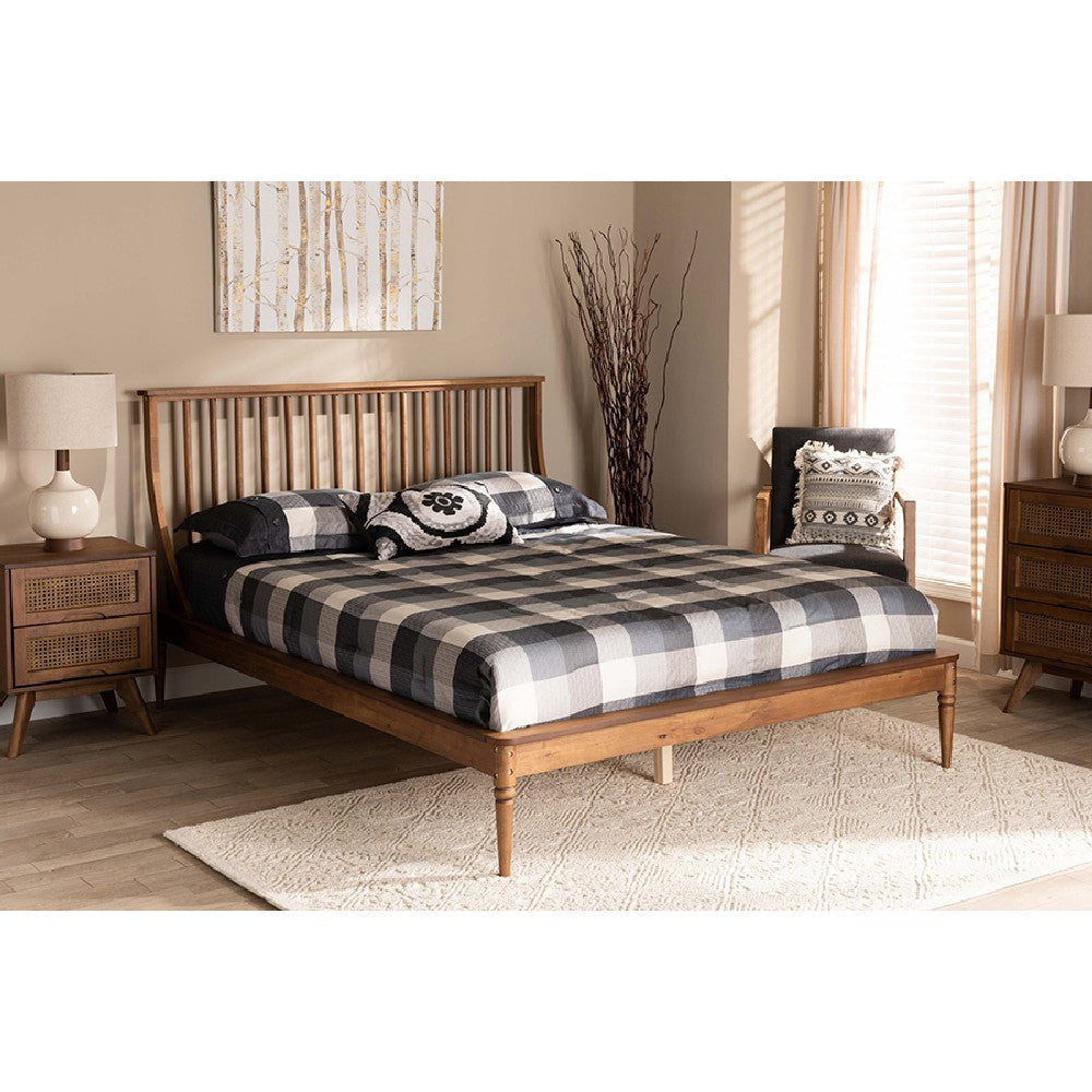 Baxton Studio Abel Classic and Traditional Transitional Walnut Brown Finished Wood Full Size Platform Bed