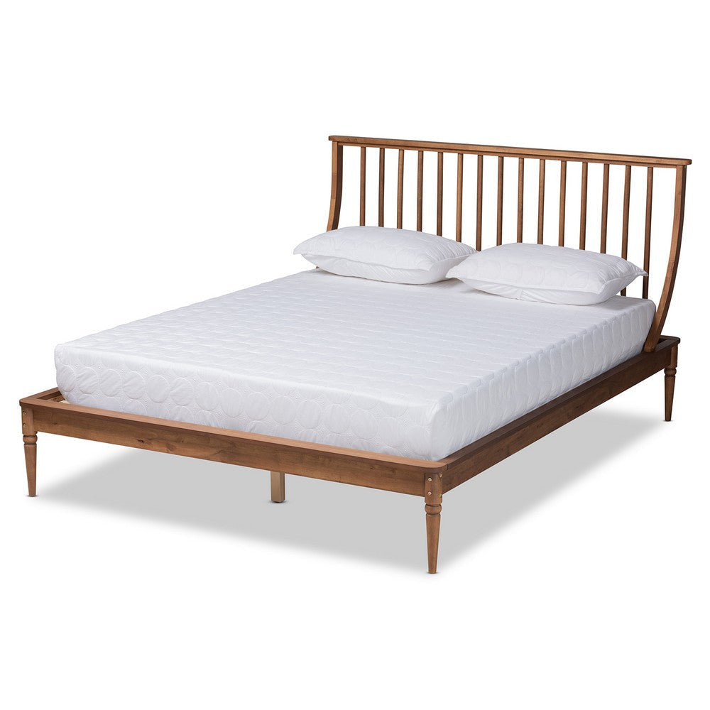 Baxton Studio Abel Classic and Traditional Transitional Walnut Brown Finished Wood King Size Platform Bed WHI-MG0064-Walnut-King