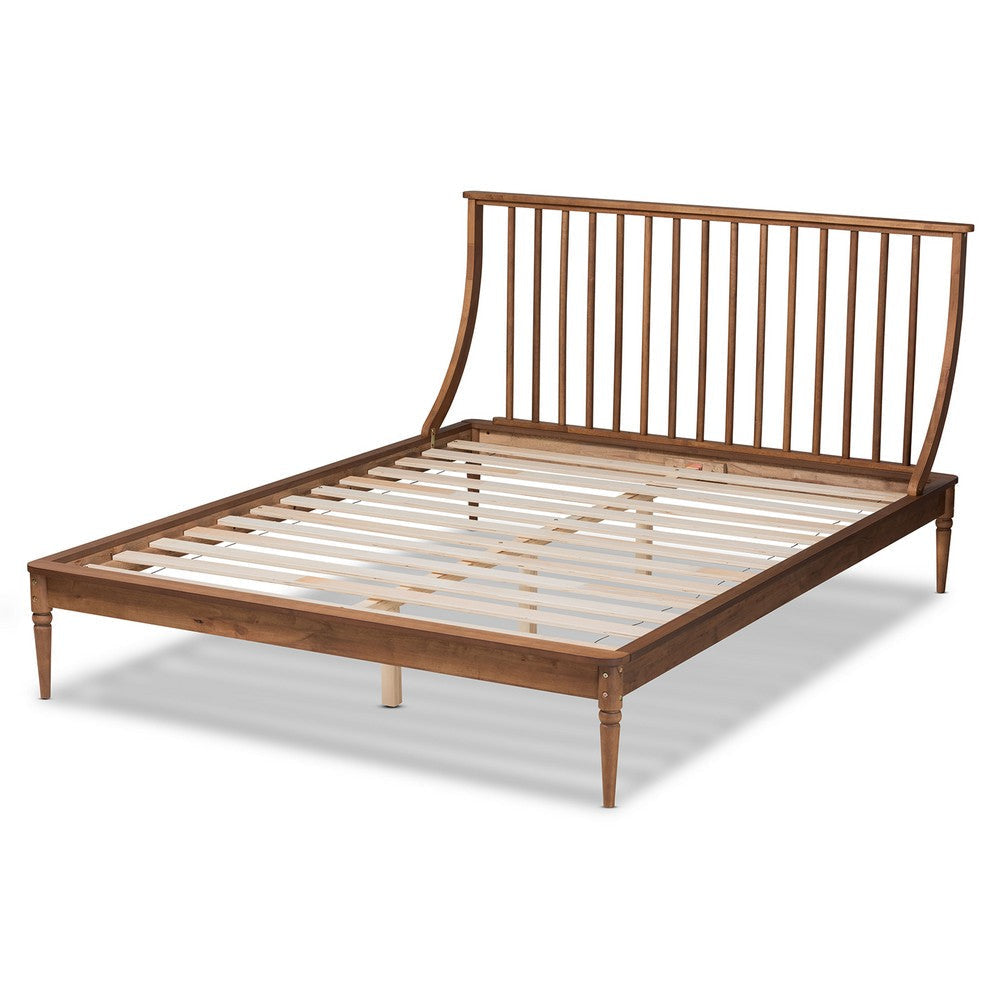 Baxton Studio Abel Classic and Traditional Transitional Walnut Brown Finished Wood King Size Platform Bed WHI-MG0064-Walnut-King