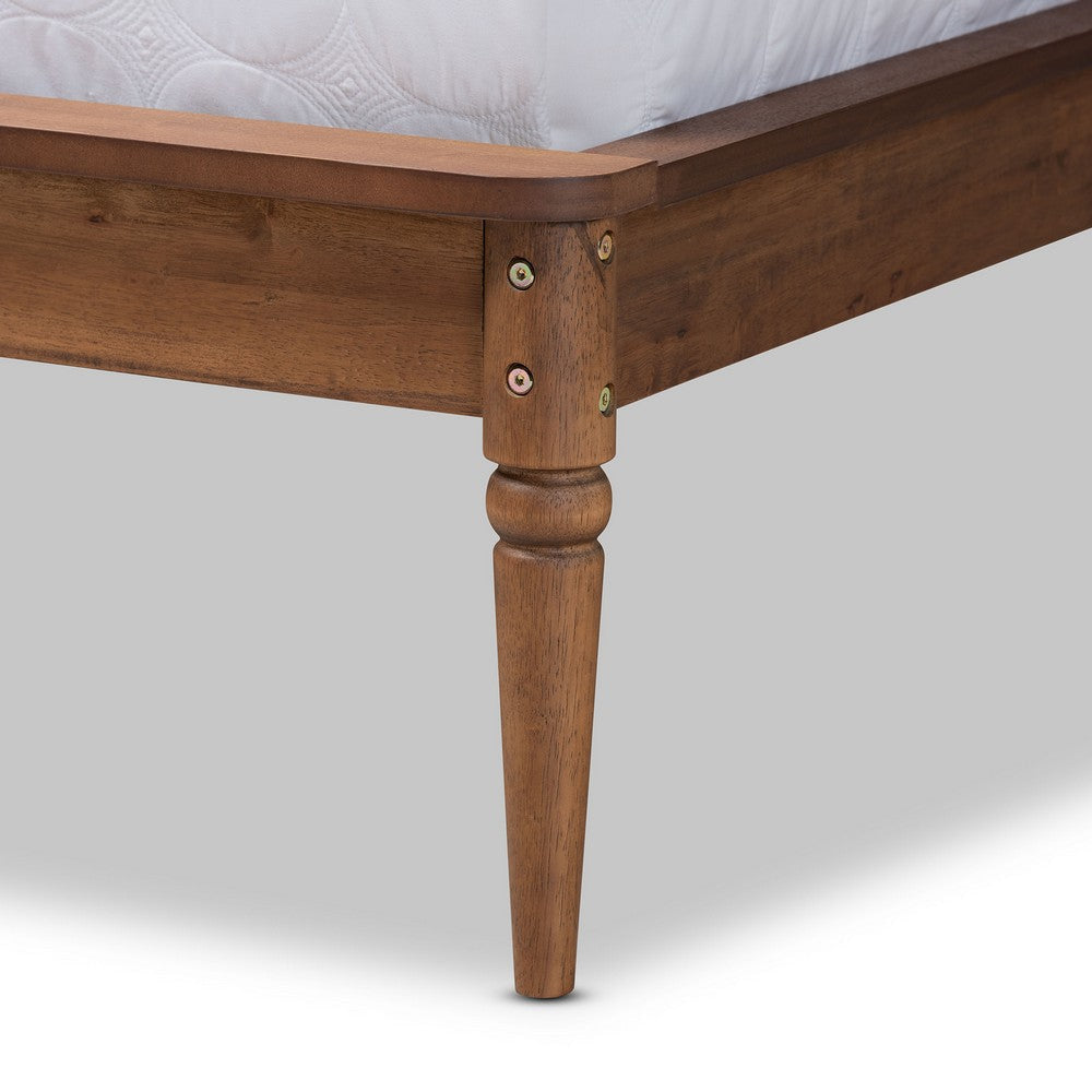 Baxton Studio Abel Classic and Traditional Transitional Walnut Brown Finished Wood King Size Platform Bed WHI-MG0064-Walnut-King
