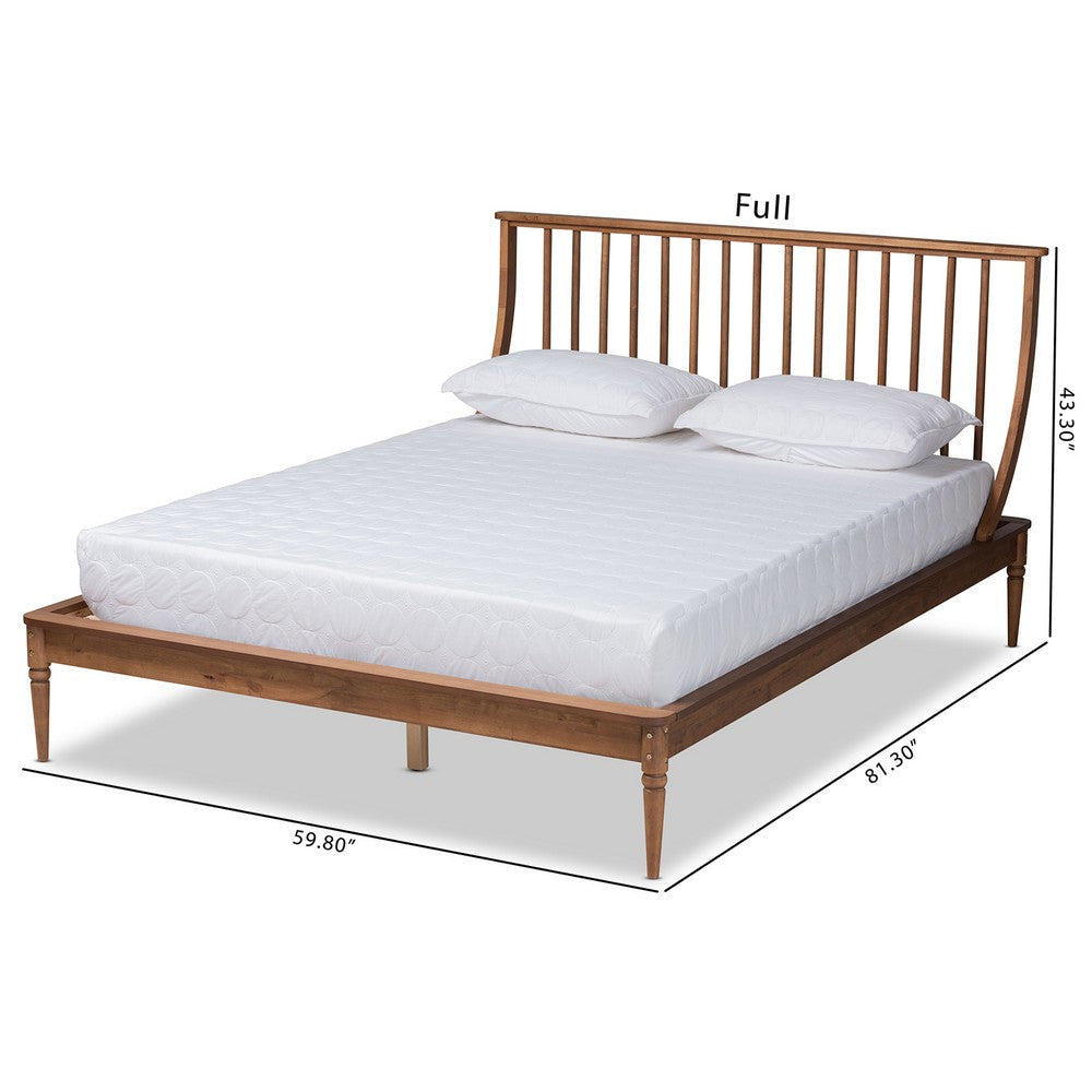 Baxton Studio Abel Classic and Traditional Transitional Walnut Brown Finished Wood King Size Platform Bed WHI-MG0064-Walnut-King