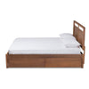 Baxton Studio Saffron Modern and Contemporary Walnut Brown Finished Wood Full Size 4-Drawer Platform Storage Bed