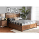 Baxton Studio Saffron Modern and Contemporary Walnut Brown Finished Wood Full Size 4-Drawer Platform Storage Bed