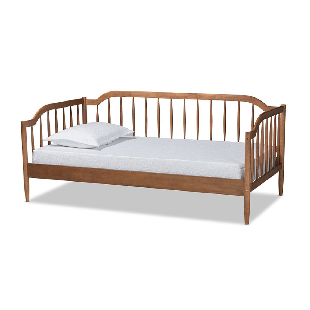 Baxton Studio Parson Classic Mid-Century Modern Walnut Brown Finished Wood Twin Size Daybed WHI-MG0073-1-Walnut-Daybed
