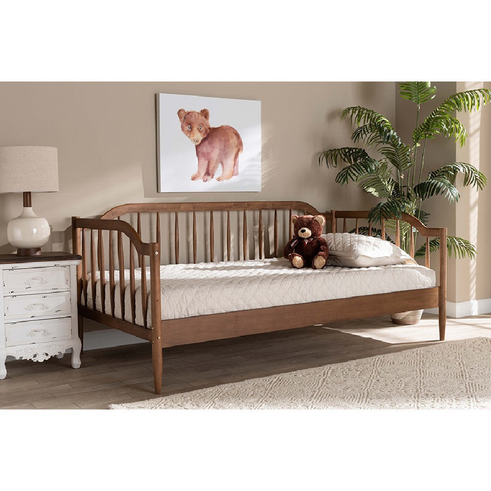 Baxton Studio Parson Classic Mid-Century Modern Walnut Brown Finished Wood Twin Size Daybed WHI-MG0073-1-Walnut-Daybed