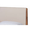 Baxton Studio Lenora Mid-Century Modern Beige Fabric Upholstered and Walnut Brown Finished Wood Full Size Platform Bed