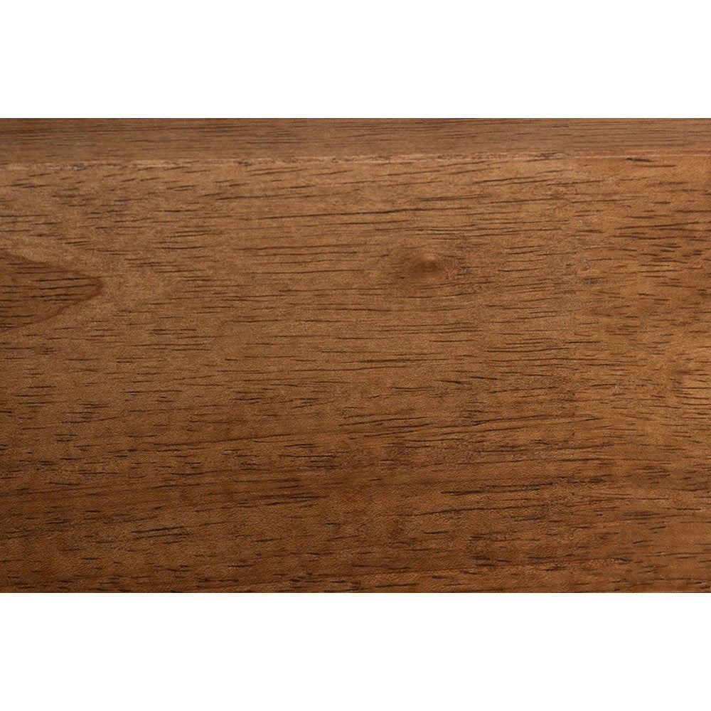 Baxton Studio Lochlan Mid-Century Modern Transitional Walnut Brown Finished Wood Full Size Platform Bed with Charging Station