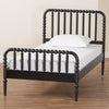 Baxton Studio Lucera Mid-Century Black Twin Size Bobbin Bed