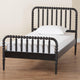 Baxton Studio Lucera Mid-Century Black Twin Size Bobbin Bed