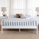 Baxton Studio Lucera Mid-Century White Full Size Bobbin Bed WHI-MG0110-4-White-Full