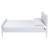 Baxton Studio Lucera Mid-Century White Queen Size Bobbin Bed WHI-MG0110-4-White-Queen