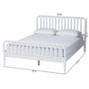 Baxton Studio Lucera Mid-Century White Queen Size Bobbin Bed WHI-MG0110-4-White-Queen