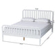 Baxton Studio Lucera Mid-Century White Queen Size Bobbin Bed WHI-MG0110-4-White-Queen