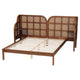 Baxton Studio Cascadia Mid-Century Modern Walnut Brown Wood Queen Size Wingback Platform Bed WHI-MG0225-Walnut-Queen