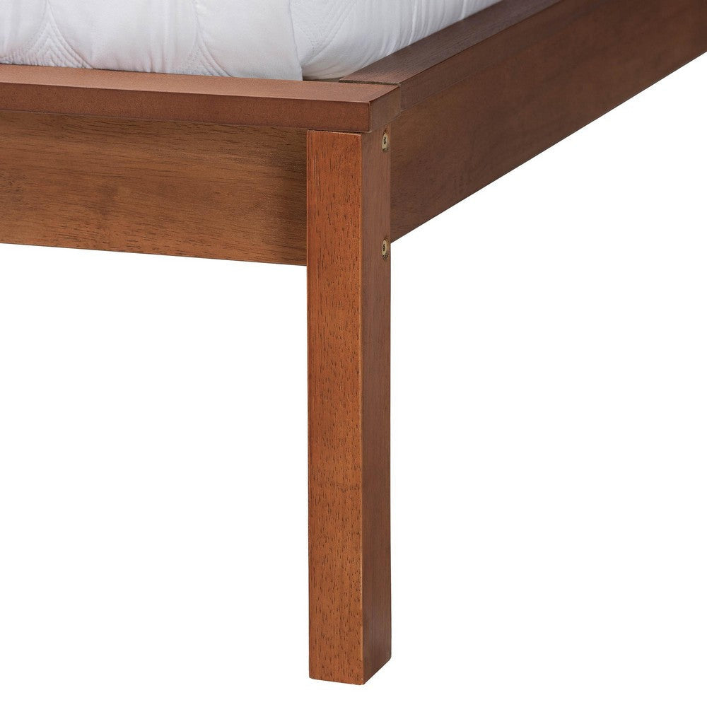 Baxton Studio Cascadia Mid-Century Modern Walnut Brown Wood Queen Size Wingback Platform Bed WHI-MG0225-Walnut-Queen