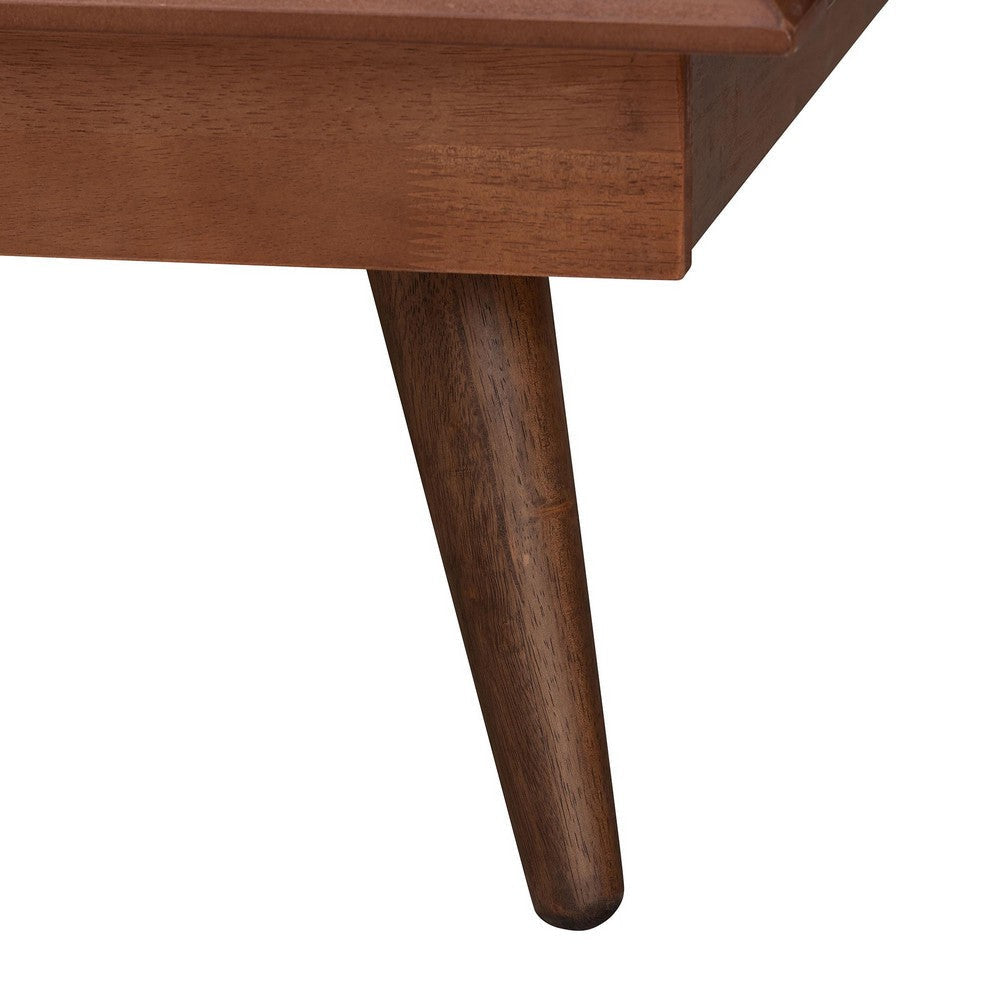 Baxton Studio Elvina Mid-Century Transitional Ash Walnut Wood Queen Size Platform Bed with Built-In Shelves WHI-MG0228-AshWalnut-Queen