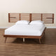 Baxton Studio Elvina Mid-Century Transitional Ash Walnut Wood Queen Size Platform Bed with Built-In Shelves