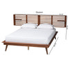 Baxton Studio Elvina Mid-Century Transitional Ash Walnut Wood Queen Size Platform Bed with Built-In Shelves WHI-MG0228-AshWalnut-Queen