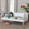 Baxton Studio Malaya Modern White Wood Full Daybed with Scalloped Edges WHI-MG0239-1-White-Daybed-Full