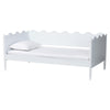 Baxton Studio Malaya Modern White Wood Full Daybed with Scalloped Edges WHI-MG0239-1-White-Daybed-Full