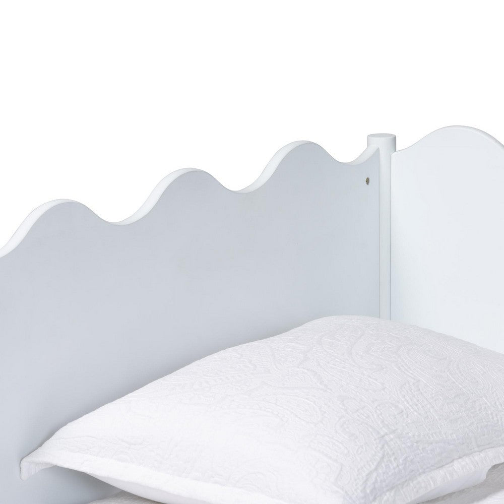 Baxton Studio Malaya Modern White Wood Full Daybed with Scalloped Edges WHI-MG0239-1-White-Daybed-Full