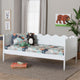Baxton Studio Malaya Modern White Wood Full Daybed with Scalloped Edges WHI-MG0239-1-White-Daybed-Full