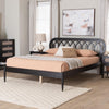 Baxton Studio Florica Art Deco Black Wood Queen Platform Bed WHI-MG0240-1-Black-Queen