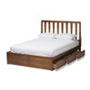 Baxton Studio Raurey Modern and Contemporary Walnut Finished Queen Size Storage Platform Bed WHI-MG5110-Walnut-Queen