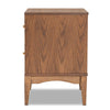 Baxton Studio Landis Mid-Century Modern Ash Walnut Finished Wood 2-Drawer Nightstand WHI-MG9002-Ash-Walnut-2DW-NS