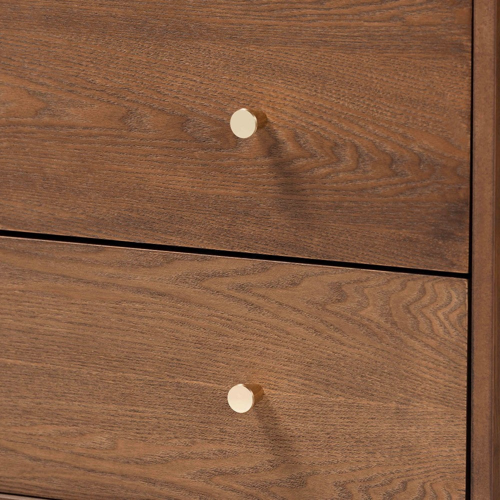 Baxton Studio Landis Mid-Century Modern Ash Walnut Finished Wood 4-Drawer Chest WHI-MG9002-Ash-Walnut-4DW-Chest