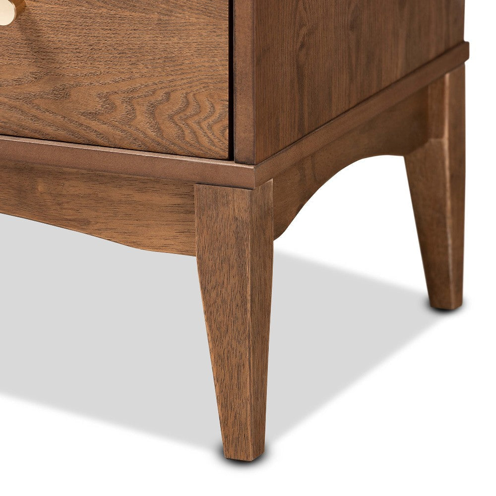 Baxton Studio Landis Mid-Century Modern Ash Walnut Finished Wood 4-Drawer Chest WHI-MG9002-Ash-Walnut-4DW-Chest