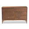 Baxton Studio Landis Mid-Century Modern Ash Walnut Finished Wood 6-Drawer Dresser WHI-MG9002-Ash-Walnut-6DW-Dresser
