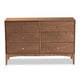 Baxton Studio Landis Mid-Century Modern Ash Walnut Finished Wood 6-Drawer Dresser WHI-MG9002-Ash-Walnut-6DW-Dresser