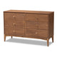 Baxton Studio Landis Mid-Century Modern Ash Walnut Finished Wood 6-Drawer Dresser WHI-MG9002-Ash-Walnut-6DW-Dresser
