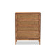 Baxton Studio Ramiel Mid-Century Modern Ash Walnut Finished Wood and Rattan 4-Drawer Chest WHI-MG9005-Ash-Walnut-Rattan-4DW-Chest