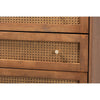 Baxton Studio Ramiel Mid-Century Modern Ash Walnut Finished Wood and Rattan 4-Drawer Chest WHI-MG9005-Ash-Walnut-Rattan-4DW-Chest