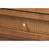 Baxton Studio Ramiel Mid-Century Modern Ash Walnut Finished Wood and Rattan 6-Drawer Dresser WHI-MG9005-Ash-Walnut-Rattan-6DW-Dresser