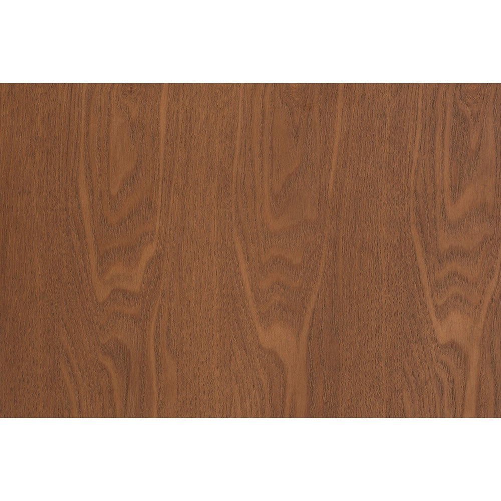 Baxton Studio Ramiel Mid-Century Modern Ash Walnut Finished Wood and Rattan 6-Drawer Dresser