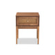 Baxton Studio Ramiel Mid-Century Modern Ash Walnut Finished Wood and Rattan 1-Drawer Nightstand WHI-MG9005-Ash-Walnut-Rattan-NS