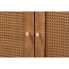 Baxton Studio Ramiel Mid-Century Modern Ash Walnut Finished Wood and Rattan 1-Drawer Sideboard WHI-MG9005-Ash-Walnut-Rattan-Sideboard