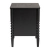 Baxton Studio Lucera Mid-Century Black 2-Drawer Bobbin Nightstand WHI-MG9011-Black-2DW-NS