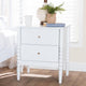 Baxton Studio Lucera Mid-Century White 2-Drawer Bobbin Nightstand WHI-MG9011-White-2DW-NS