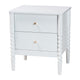 Baxton Studio Lucera Mid-Century White 2-Drawer Bobbin Nightstand WHI-MG9011-White-2DW-NS