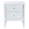 Baxton Studio Lucera Mid-Century White 2-Drawer Bobbin Nightstand WHI-MG9011-White-2DW-NS