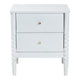 Baxton Studio Lucera Mid-Century White 2-Drawer Bobbin Nightstand WHI-MG9011-White-2DW-NS